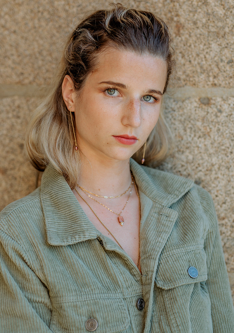 Collier Suzie - Pierre de soleil ocre