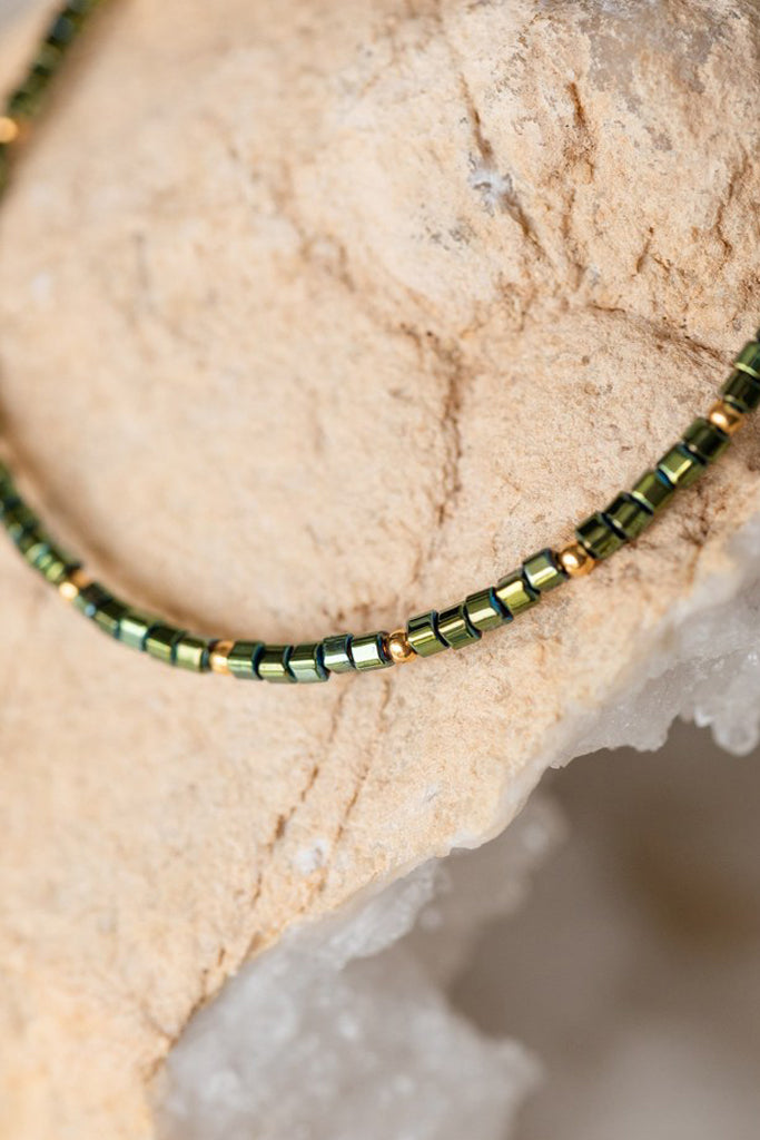 Bracelet Alya - Hématites kaki