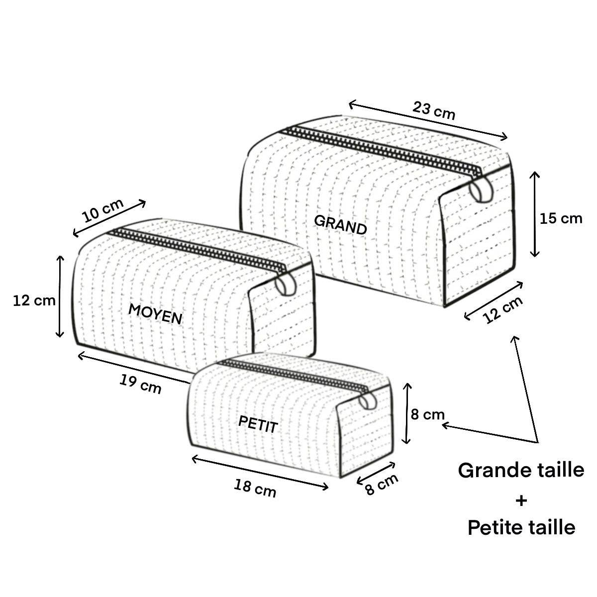 Trousse de toilette matelassée  - Apolline Bleu - Taille S