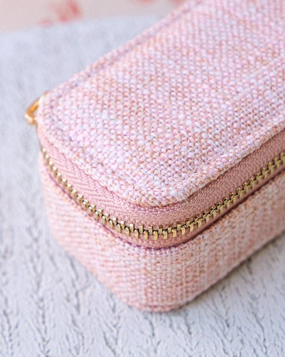 Boîte à bijoux Marie - Effet lin Beige
