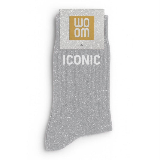 Chaussettes à Paillettes à Message "Iconic" - Silver Moon