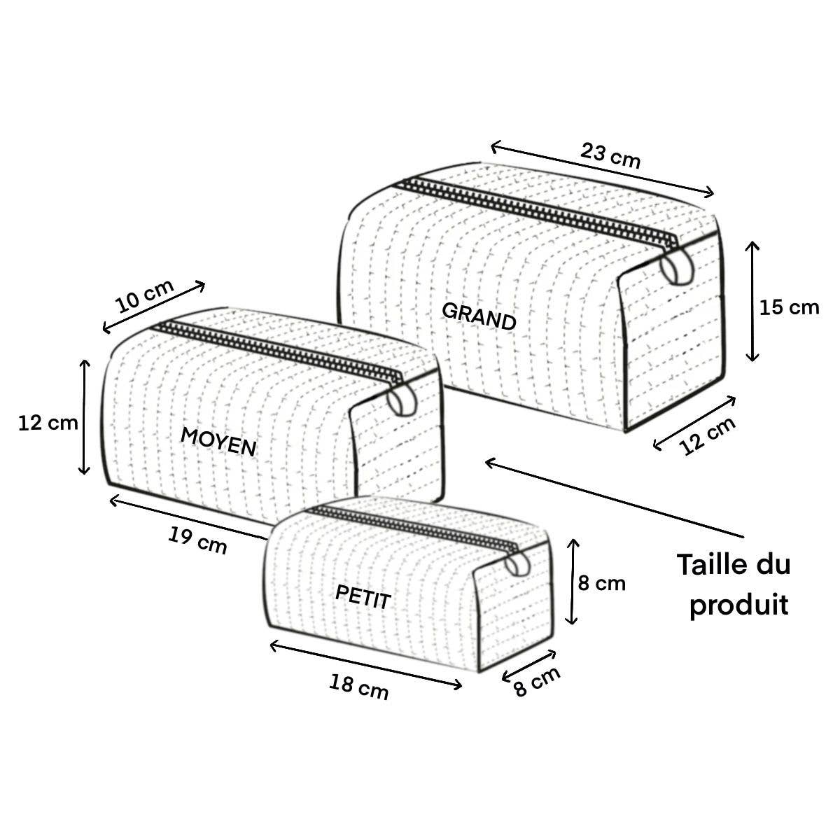 Trousse de toilette matelassée Amélia - Taille S