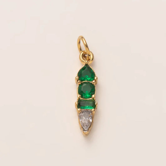 Charms Pendentif Barre - Strass Vert