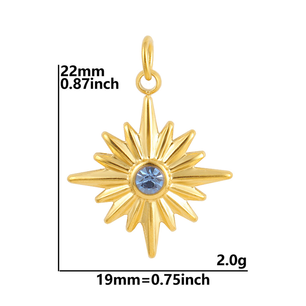 Charms Etoile Soleil - Strass bleu