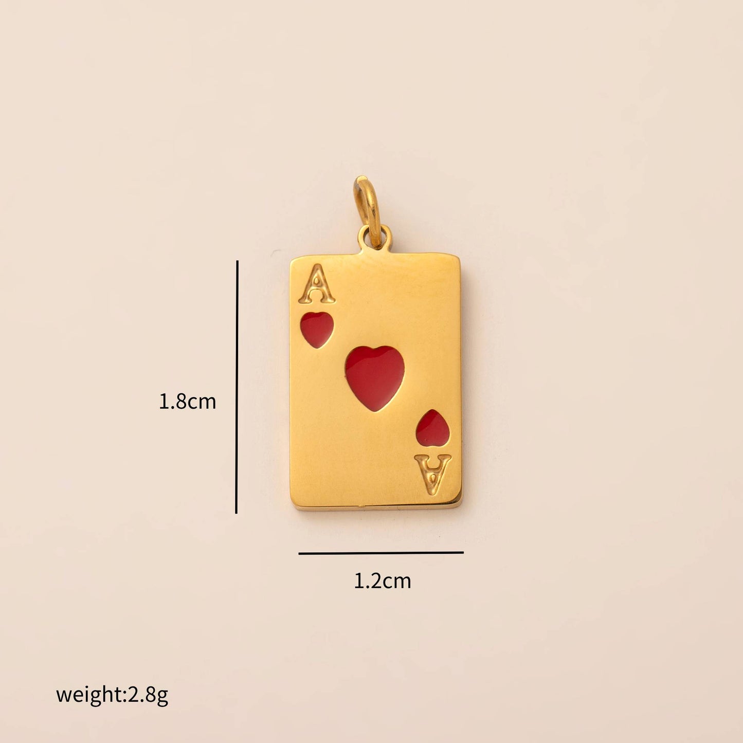 Charms Carte Jeu As Coeur - Email Rouge