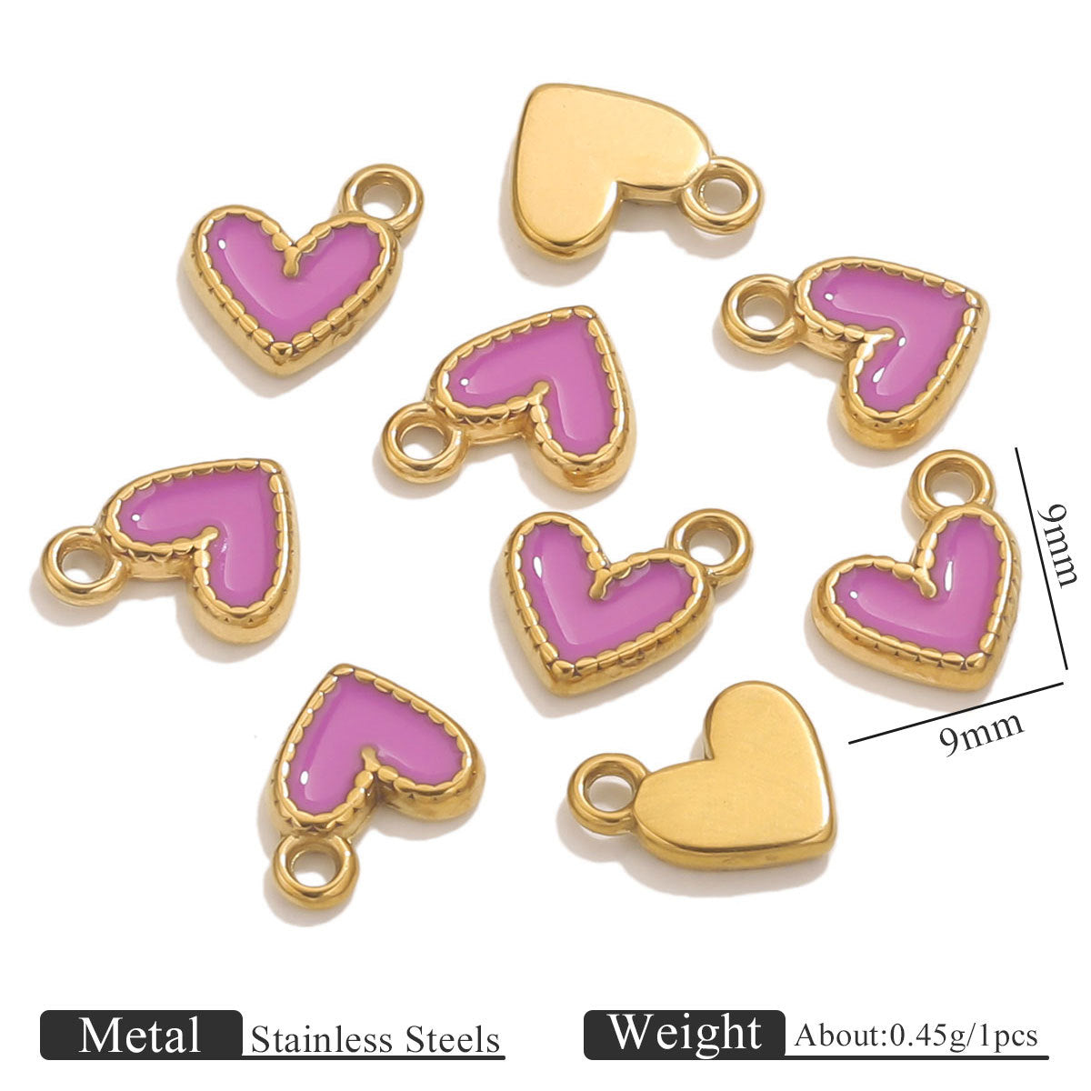 Charms Coeur - Email violet