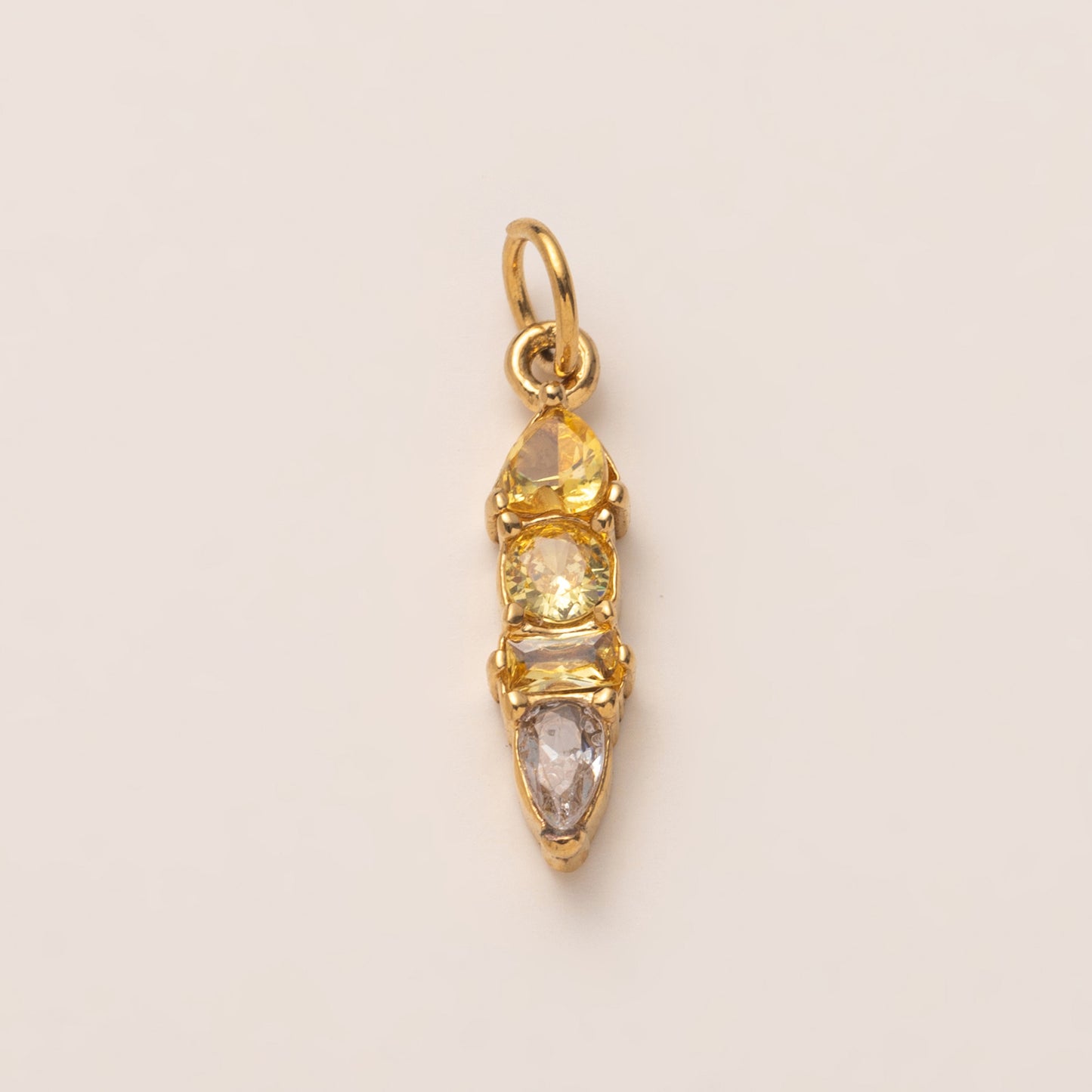 Charms Pendentif Barre - Strass Jaune