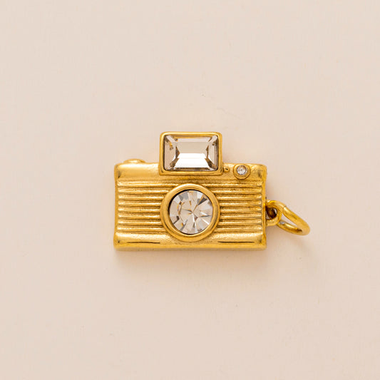 Charms Appareil Photo Caméra - Strass Blanc