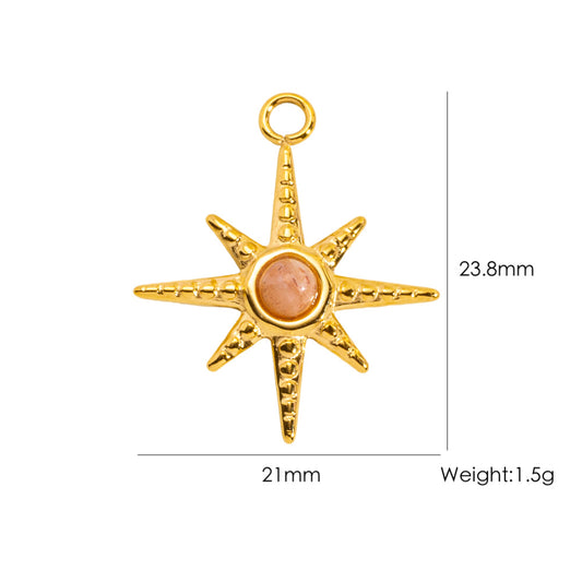 Charms Etoile Soleil - Résine Pierre Beige