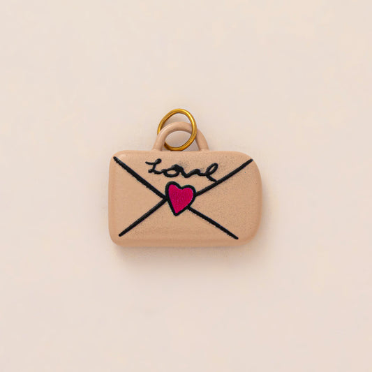 Charms Lettre Enveloppe - Email Beige et Rouge