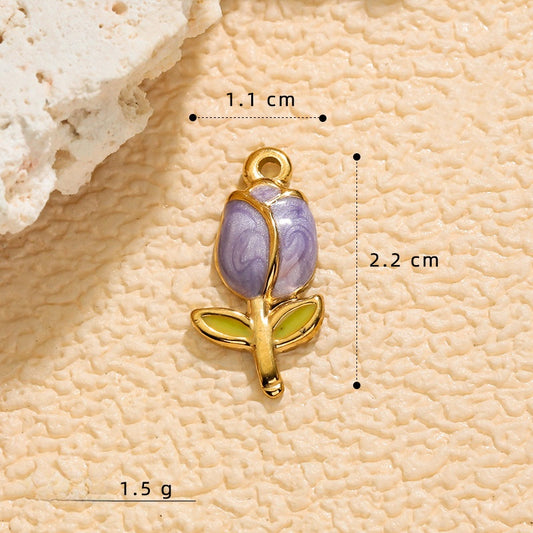 Charms Fleur Tulipe - Email Violet