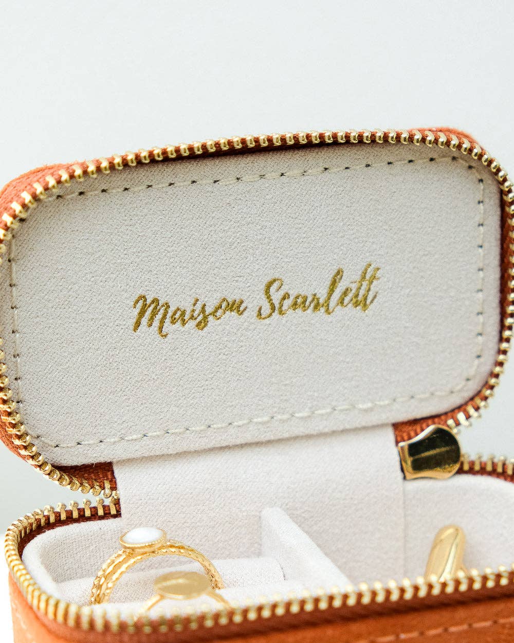 Mini boîte à bijoux de voyage Marie - Velours Rose