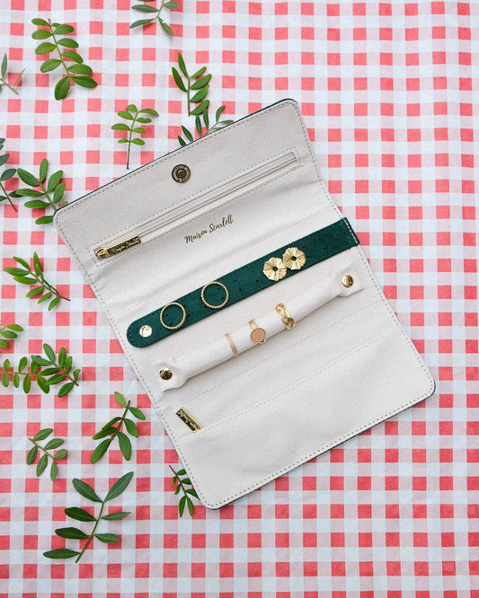 Pochette à bijoux Catherine - Velours Vert