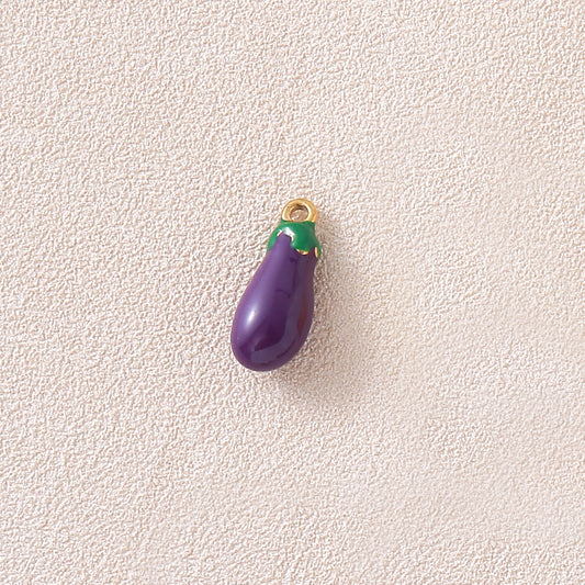Charms Légume Aubergine - Email violet vert