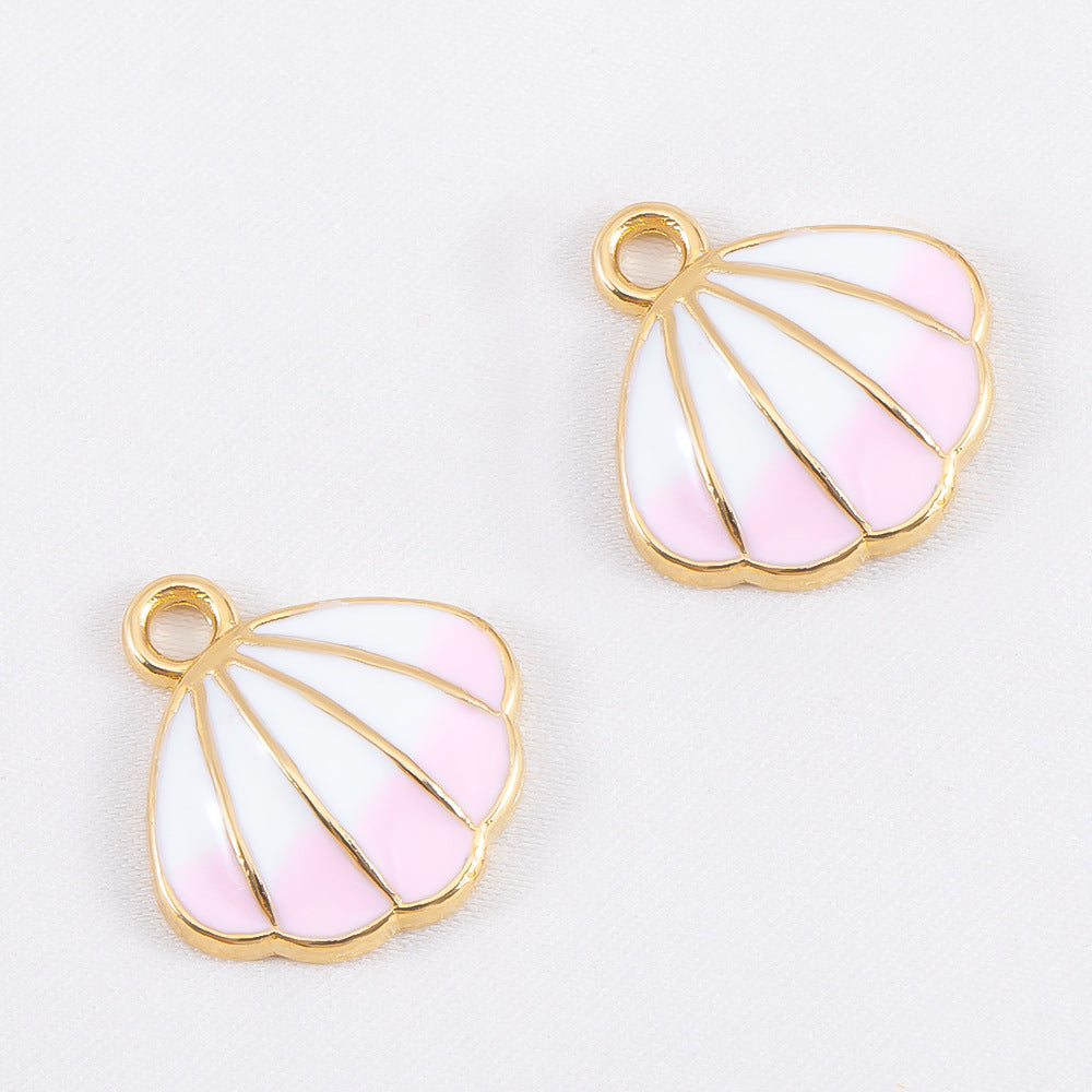 Charms Coquillage - Email Blanc Rose Clair
