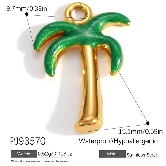 Charms Cocotier Palmier - Email Vert