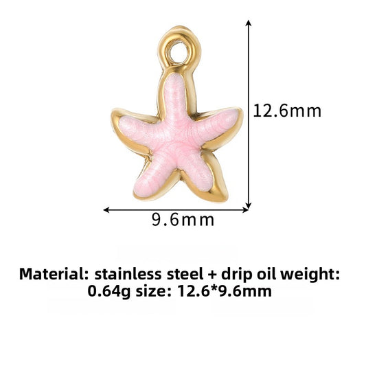 Charms Etoile de mer petit - Email Rose clair