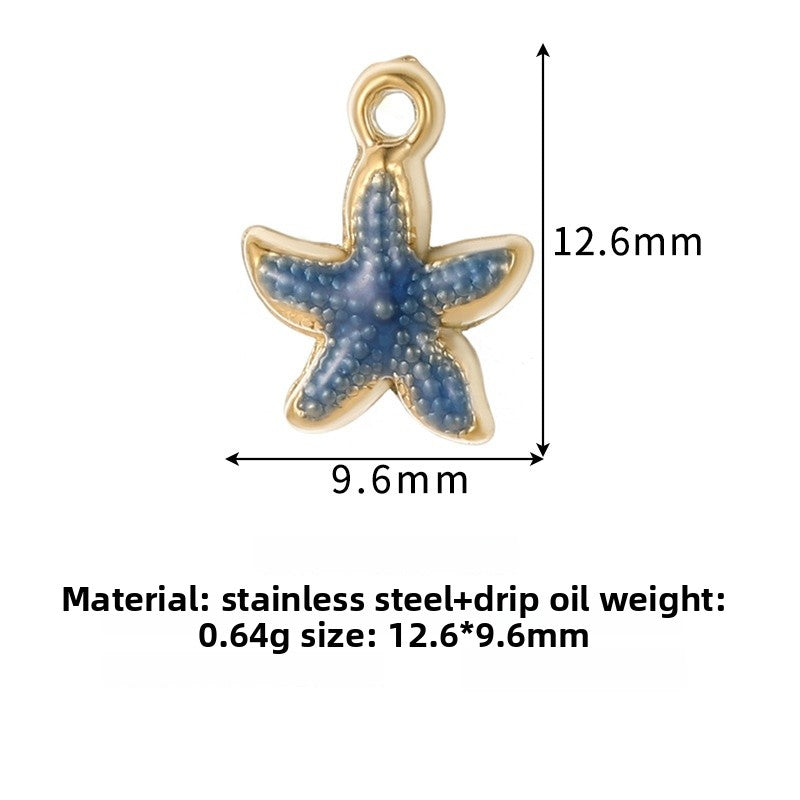 Charms Etoile de mer petit - Email Bleu foncé