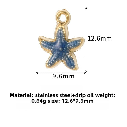 Charms Etoile de mer petit - Email Bleu foncé