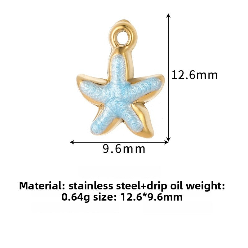 Charms Etoile de mer petit - Email bleu clair