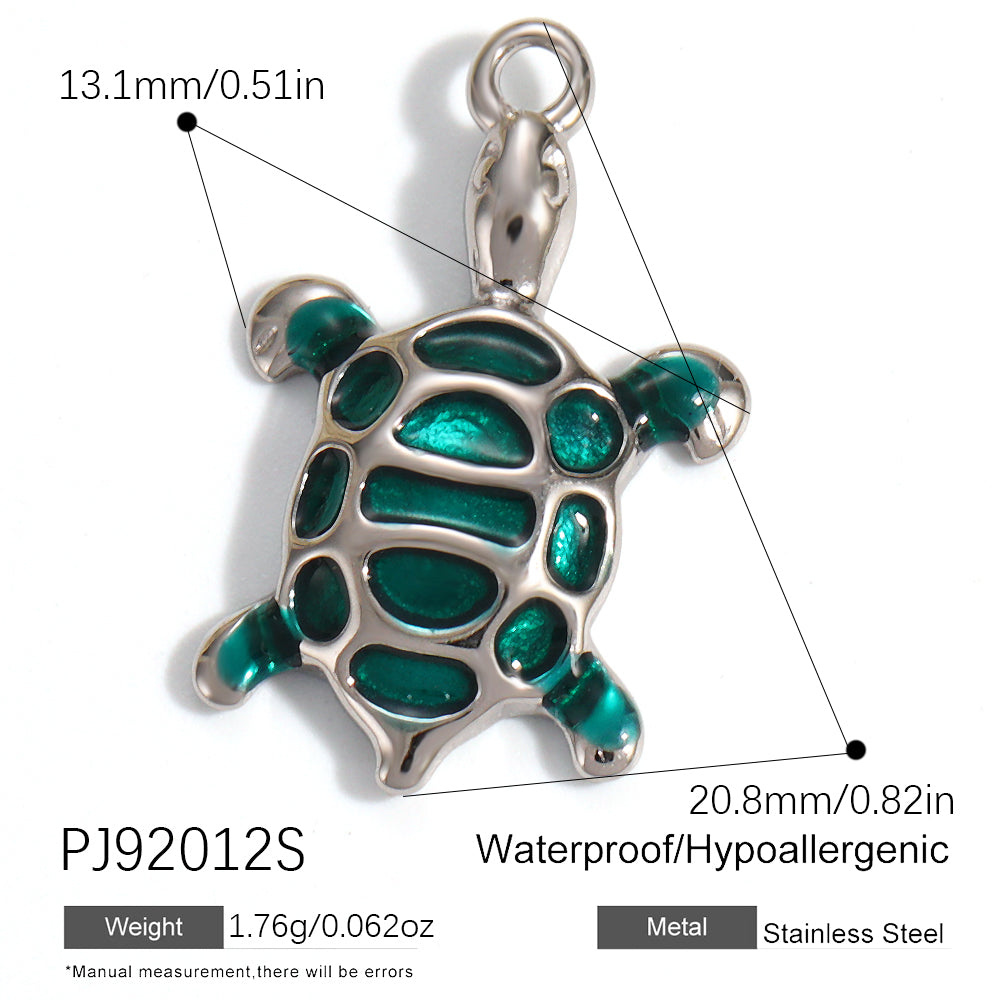 Charms Tortue - Email Vert - Argent (Copie)