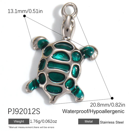 Charms Tortue - Email Vert - Argent (Copie)