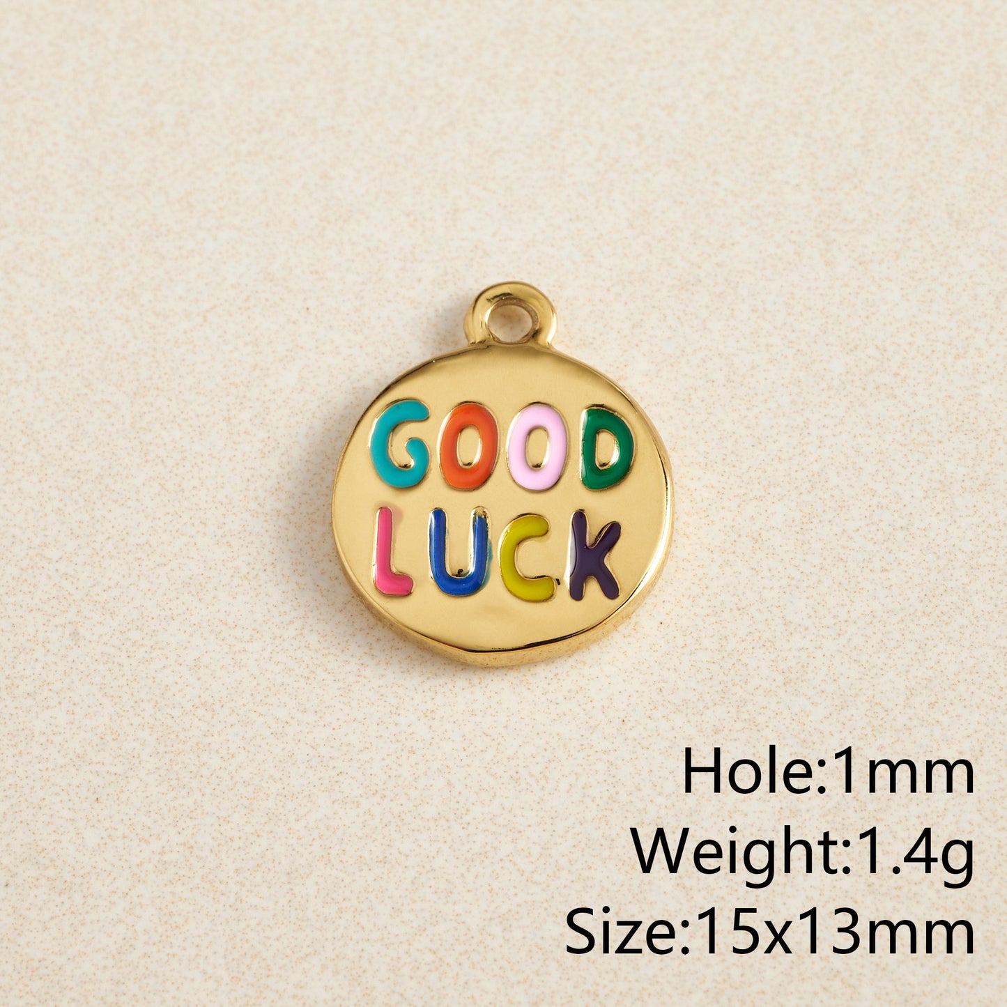 Charms Médaille Good Luck - Email multicolore
