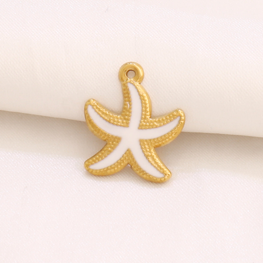 Charms Etoile de mer petit - Email Blanc