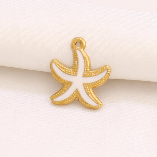 Charms Etoile de mer petit - Email Blanc