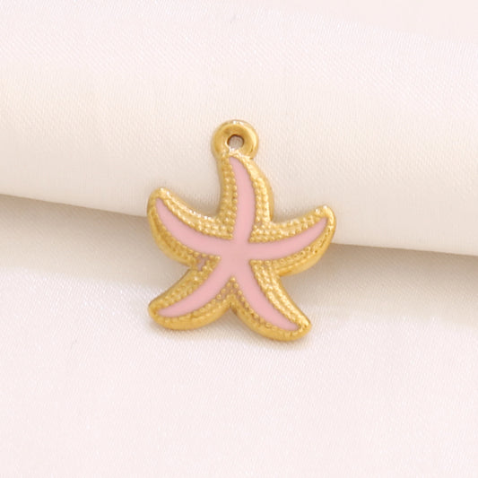 Charms Etoile de mer petit - Email Rose