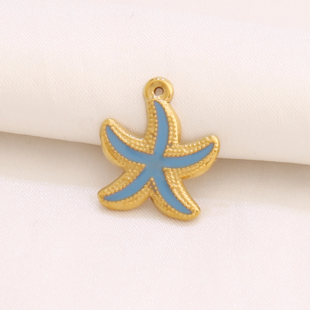 Charms Etoile de mer petit - Email Bleu