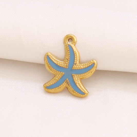 Charms Etoile de mer petit - Email Bleu