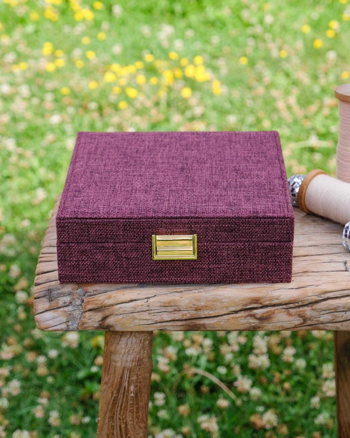 Boîte à bijoux Anne - Effet lin Beige