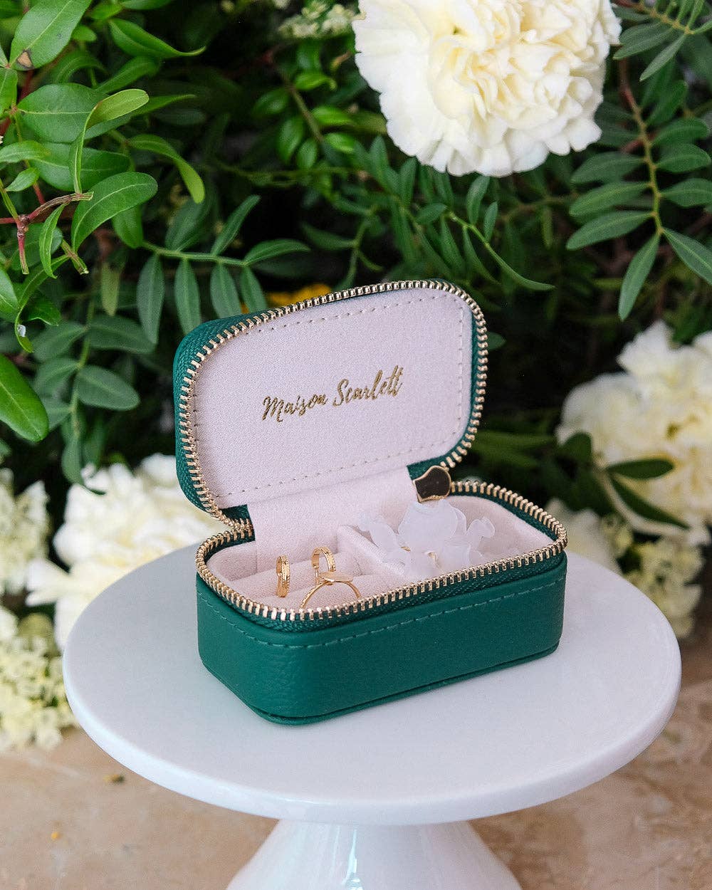 Boîte à bijoux Marie - Effet cuir Vert