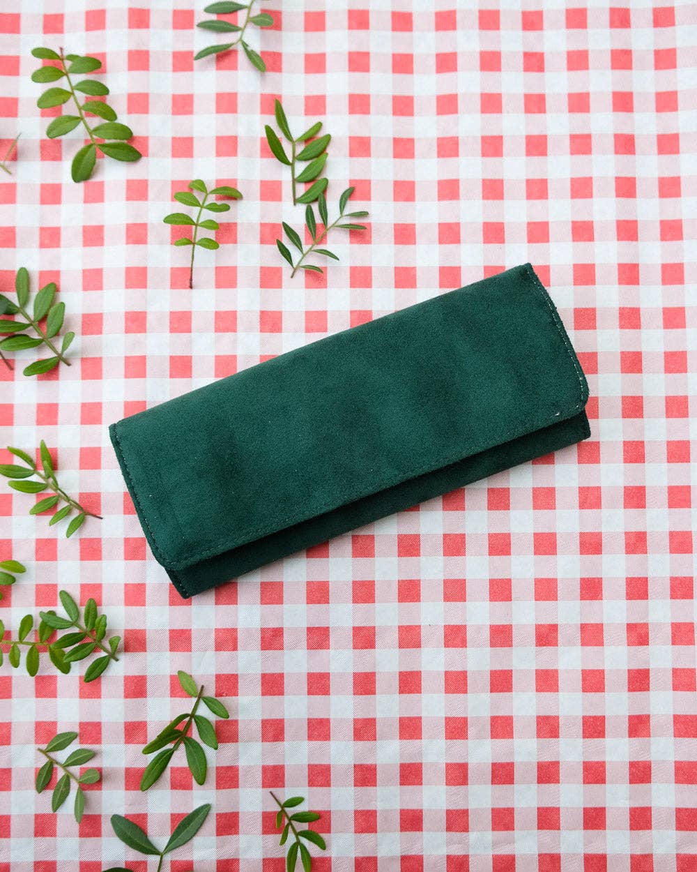 Pochette à bijoux Catherine - Velours Vert