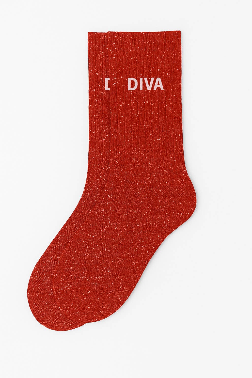 Chaussettes à Paillettes à Message "Diva" Rouge