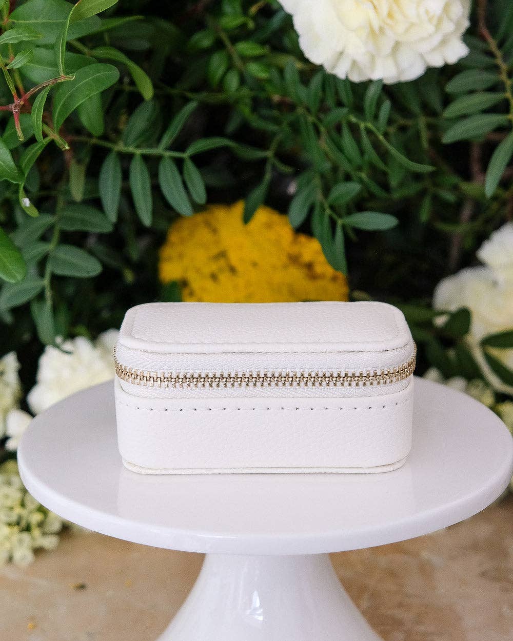 Boîte à bijoux Marie - Effet cuir Blanc