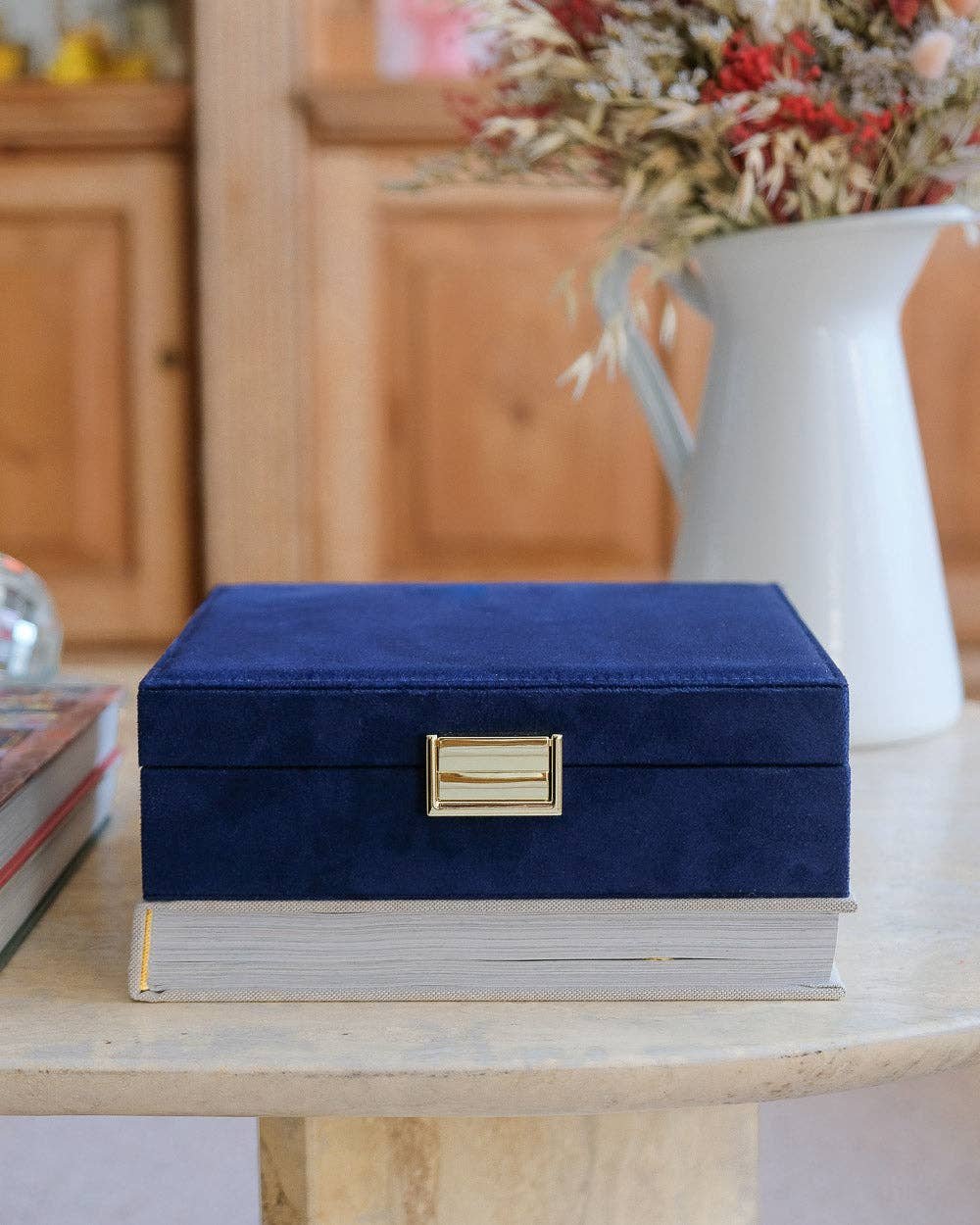 Boîte à bijoux Anne - Velours Bleu ciel