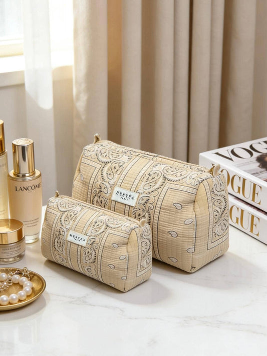 Trousses de toilette matelassée - Bandie Beige - Taille M