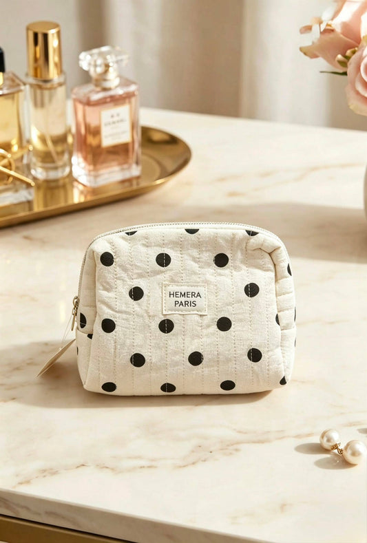 Trousse de toilette en coton - Dott Blanc - Taille S