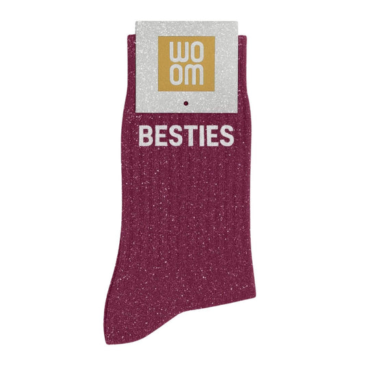 Chaussettes à Paillettes à Message "Besties" Violet
