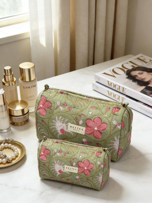 Trousse de toilette matelassée - Chloé: Vert - Taille S