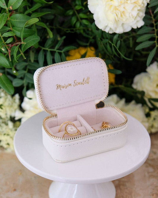 Boîte à bijoux Marie - Effet cuir Blanc