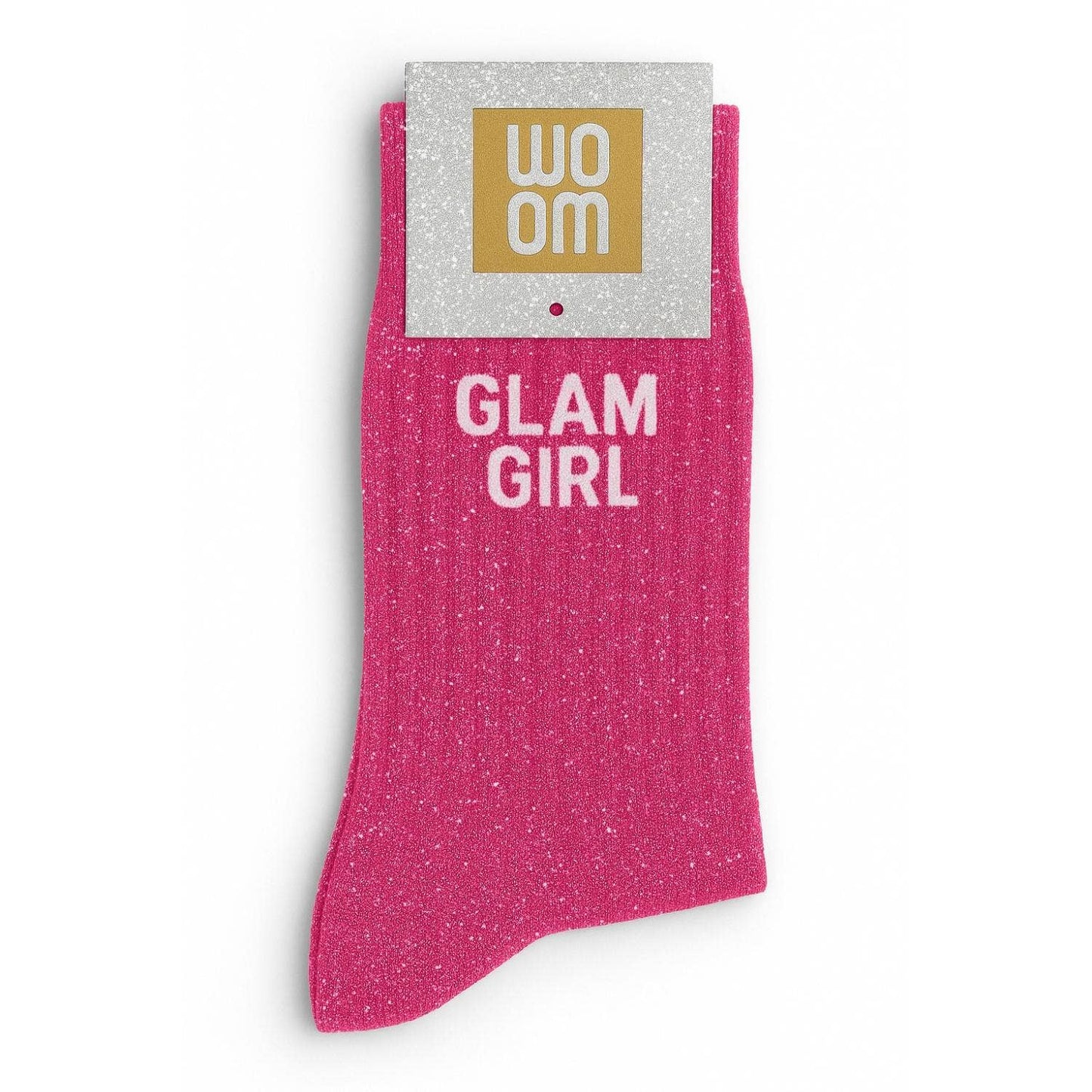 Chaussettes à Paillettes à Message "Glam Girl" - Fuchsia
