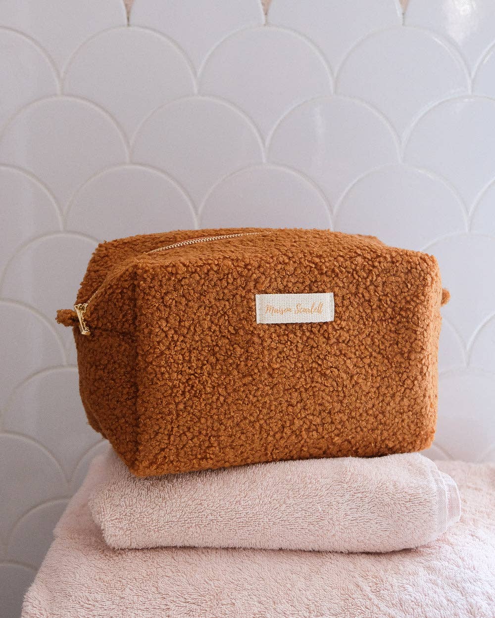 Trousse de toilette Charlotte - Moumoute Camel