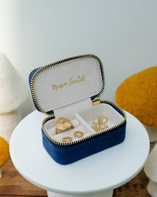 Boîte à bijoux Marie - Velours Bleu marine