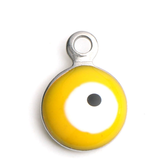 Charms Oeil jaune - Argent
