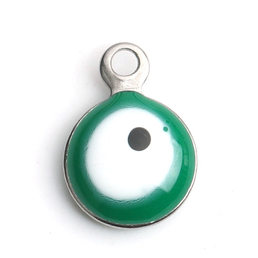 Charms Oeil vert - Argent