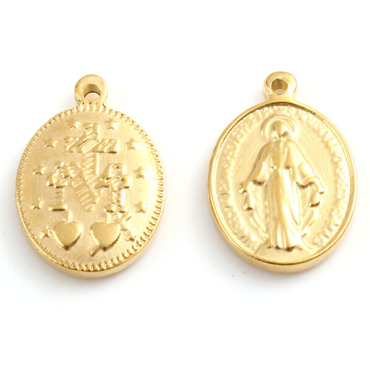 Charms vierge Marie doré