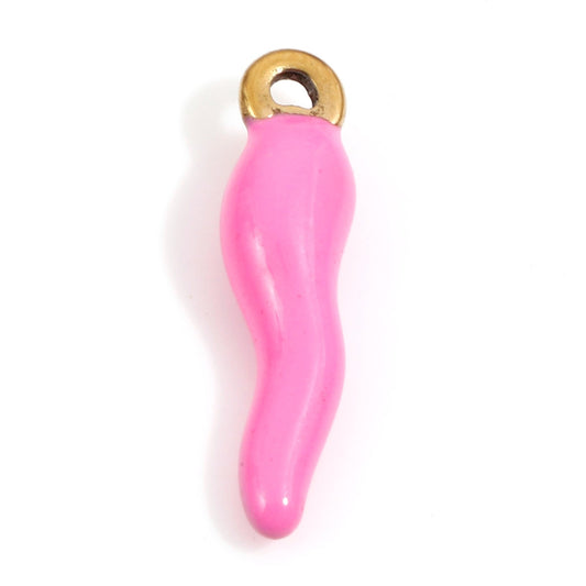 Charms Piment émail rose